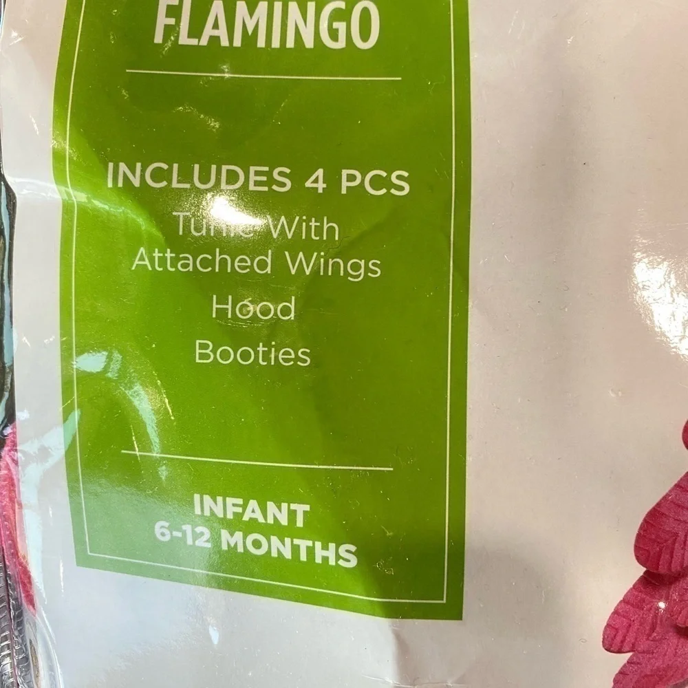 NEW Infant Costume 4 PC Pink Flamingo 6-12 months Costume Dress Up Play Time